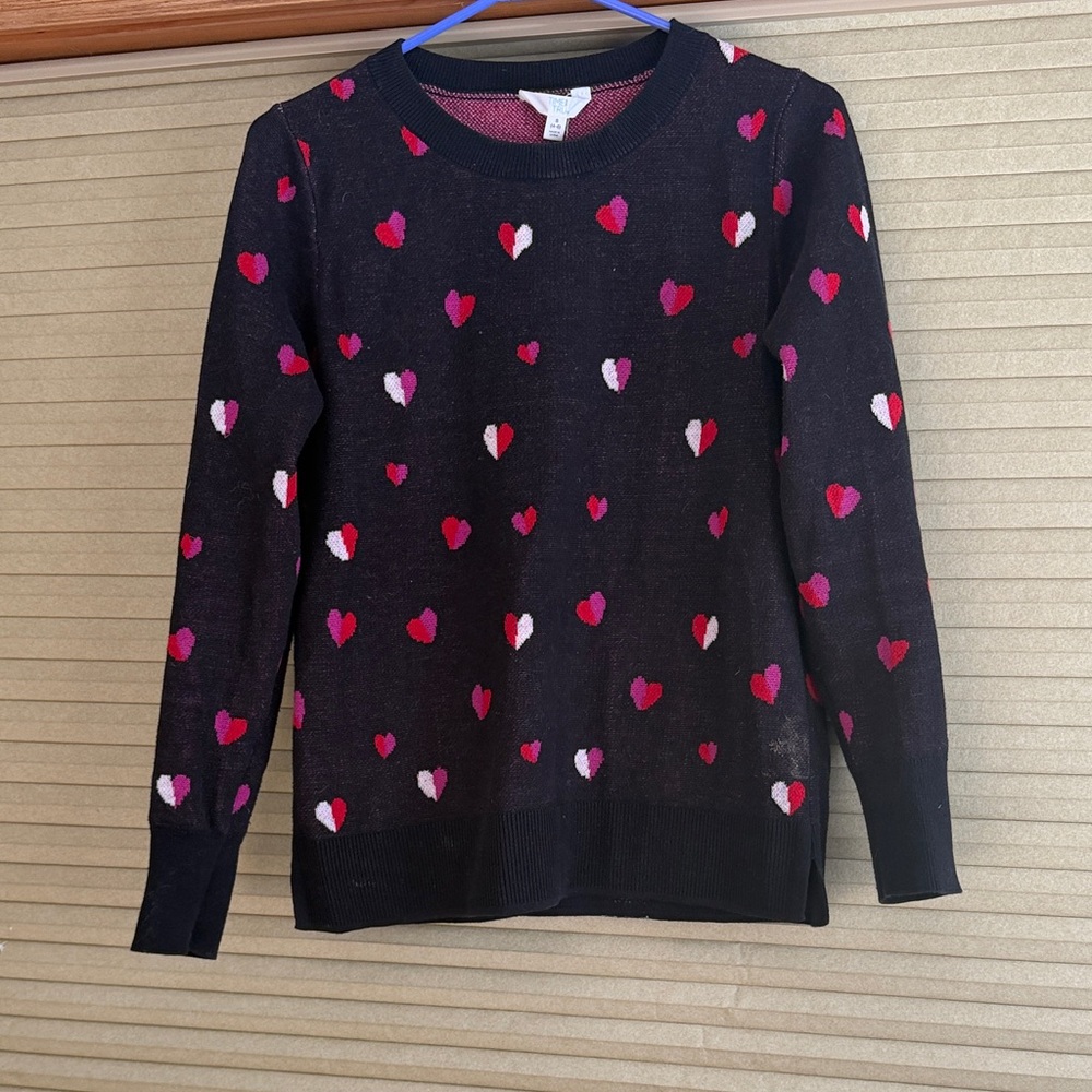 Valentine's Day!  Pattern Black Sweater